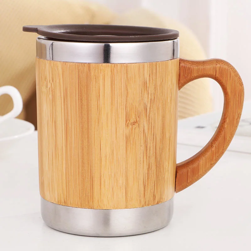 350ml High-Quality Eco Friendly Bamboo Product Sustainable Natural Private Label Bamboo Thermos Mug