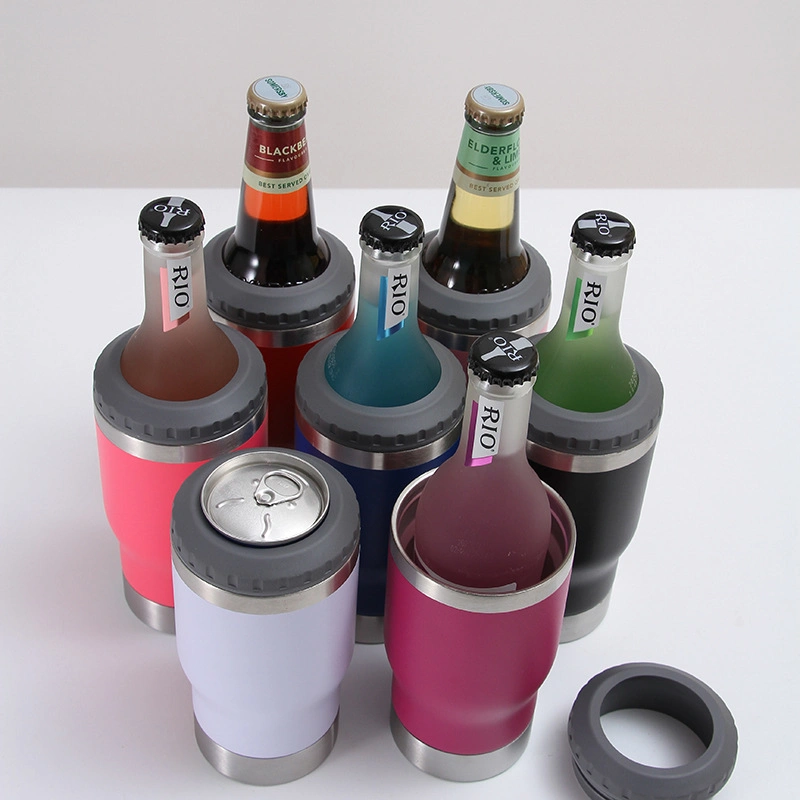 2 in 1 Portable 400ml Slim Sublimation Blank Vacuum Insulated Double Walled Stainless Steel Beer Bottle and Can Cooler