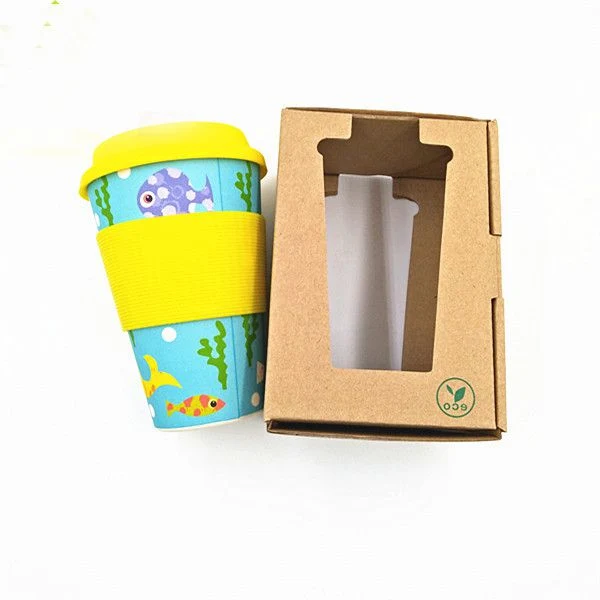Bamboo Fiber Coffee Mug with Tight Seal Cover and SIP Hole 100% Biodegradable