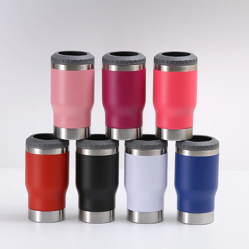 2 in 1 Portable 400ml Slim Sublimation Blank Vacuum Insulated Double Walled Stainless Steel Beer Bottle and Can Cooler