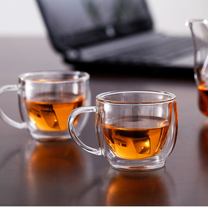 High Quality Wholesale Unique Design Glass Mugs Transparent Glass Cup Coffee Mug for Tea Wine Water Drinking Borosilicate Glass Cup Glassware