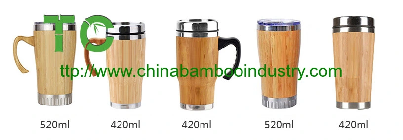 Wood Travel Insulated Coffee Cup Stainless Steel Bamboo Mug with Lid Cool Coffee Mugs