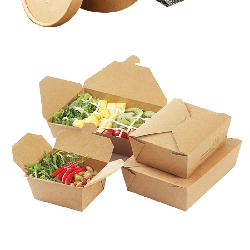Disposable Burger French Fries Takeaway Salad Bowl Kraft Paper Box Lunch Food Container Box
