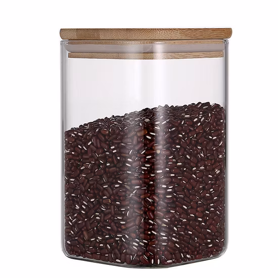 Wholesale Glass Spice Bottle Glass Jar with Bamboo Cork Lid