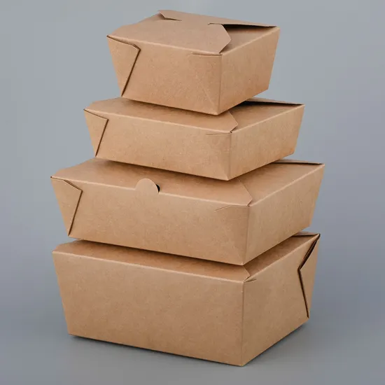 Custom Salad Disposable Takeaway Food Container Packaging Kraft Paper Party Lunch Boxes 