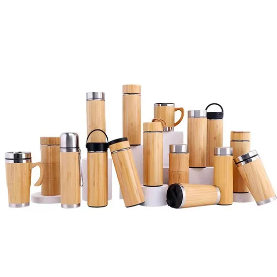 ODM 450ml Thermal Mug Straw Steel Bamboo Shell Mug 