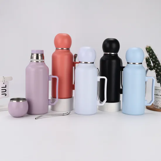 1300ml Soccer Pot Factory Customized Vacuum Insulated Double Wall Stainless Steel Water Bottle with Bombilla 