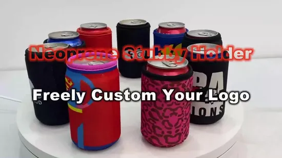 Custom 330ml Promotional Neoprene Foam Cheap Blank Plain Solid Color Folding Can Cooler Sleeve Stubby Holder Beer Coozies Coozy 