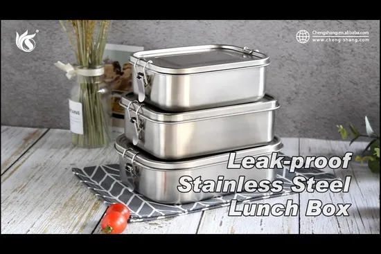 Leaking Proof Metal Divider Stainless Steel Food Container Bento Kids Lunch Box 