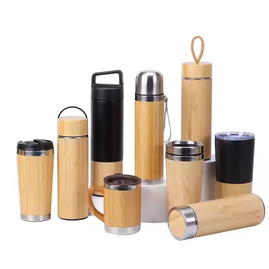 Custom Bamboo Insulated Coffee Cup Stainless Steel Environ Metal Bamboo Travel Mugs 