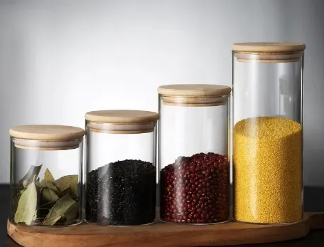 Luxury Fancy Kitchen Jars High Borosilicate Glass Storage Glass Jar with Lids 