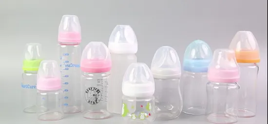 OEM Straight Shape High Borosilicate Glass Bottle for Newborns Heat